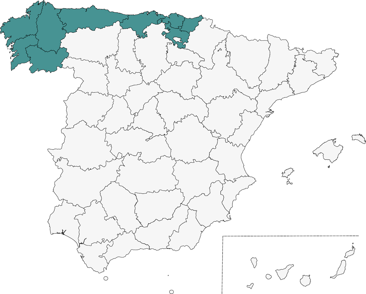 Kaart Spanje