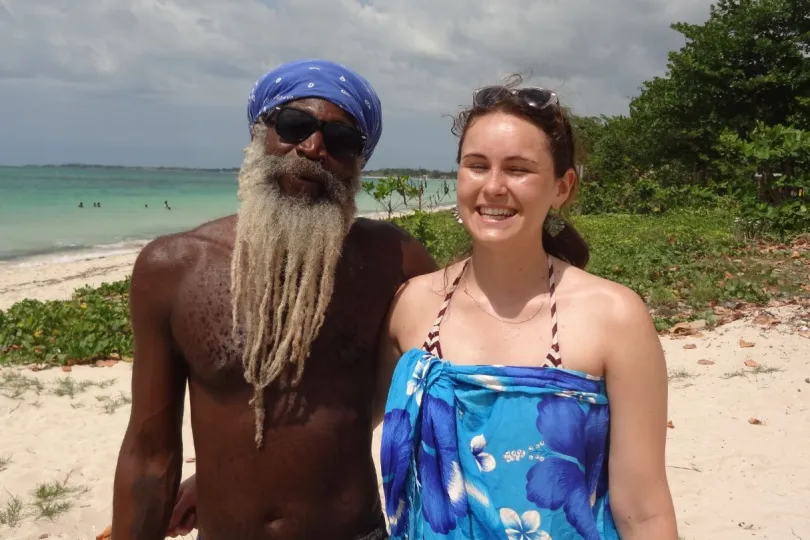 Veiligheid Jamaica lokale man met meisje