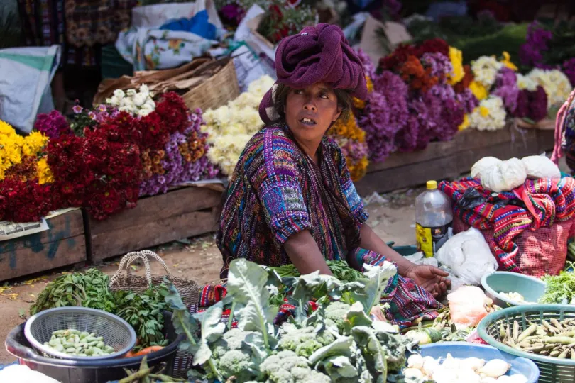 Guatemala reis Chichicastenango lokale vrouw
