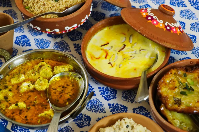 Vegetarisch eten in India Rajasthani thali