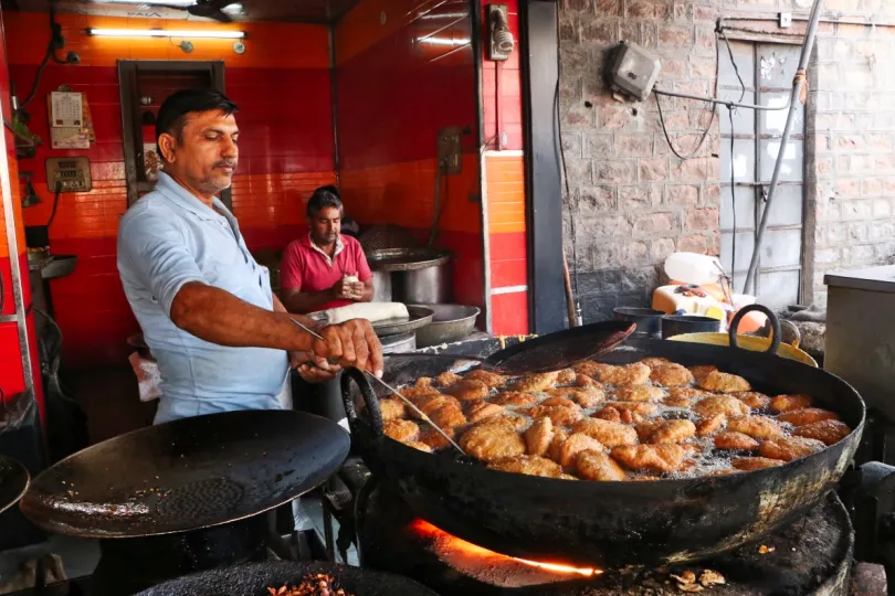 Vegetarisch eten India streetfood