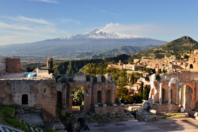Sicilie Toarmina - uitzicht Etna