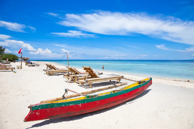 Indonesië Gili Trawangan strand boot