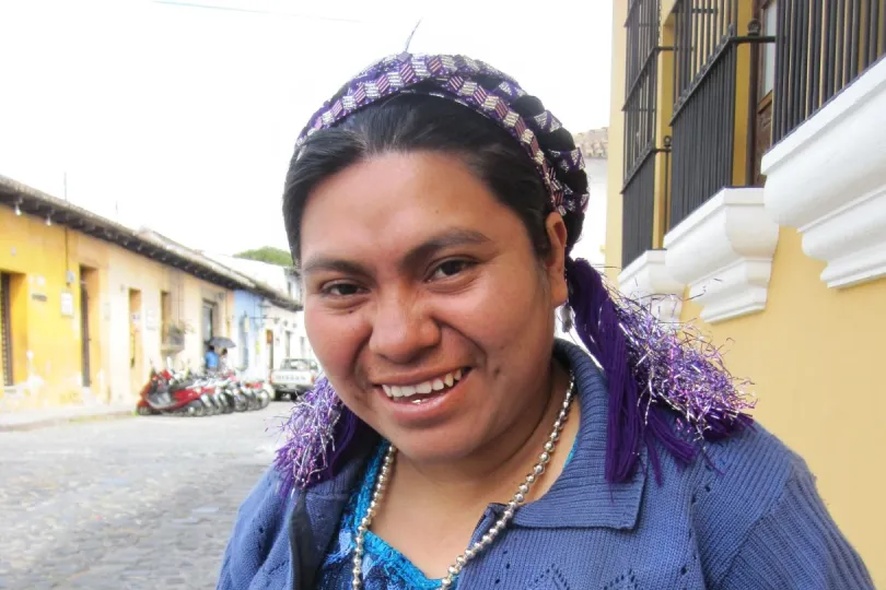 Veiligheid Guatemala Antigua lokale vrouw