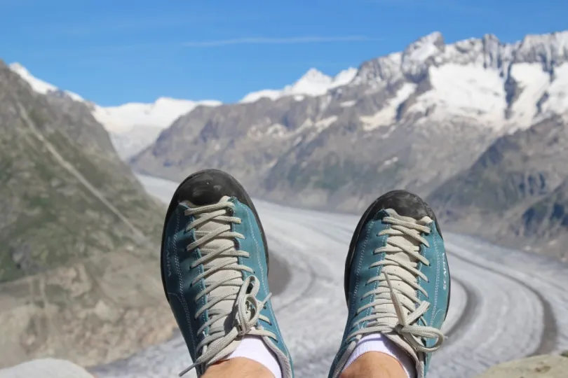 Rondreis Zwitserland wandelen schoenen bij Aletsch