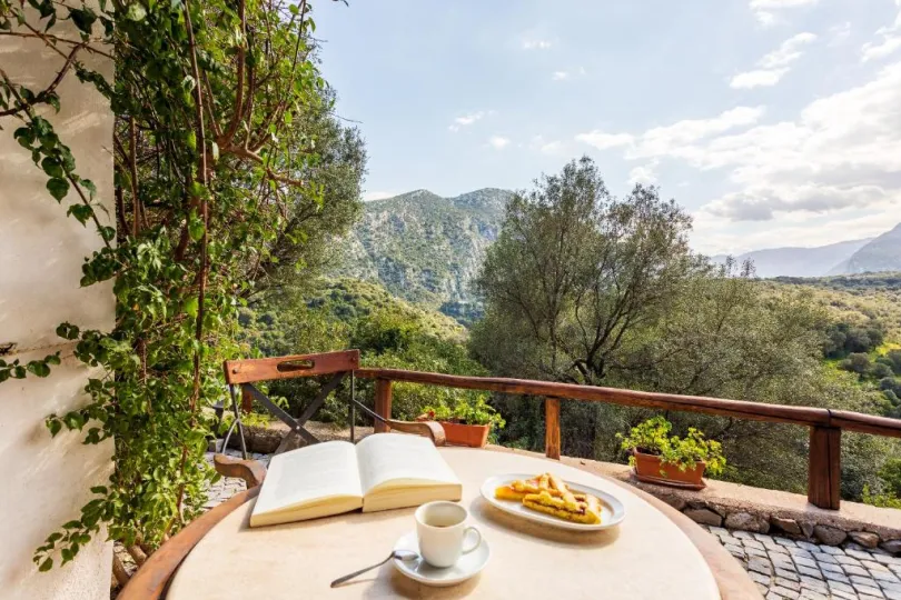 uitzicht vanaf het balkon, Agriturismo Canales; Sardinië