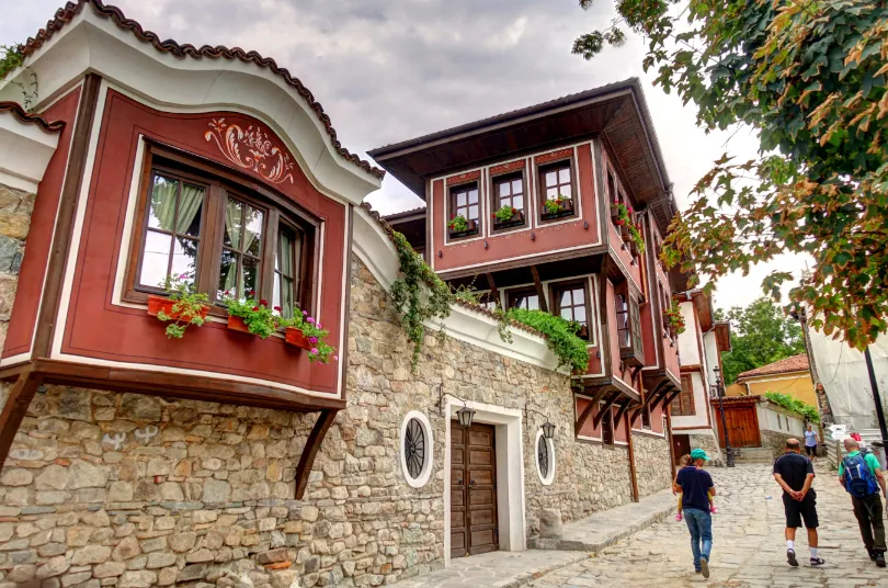 Straatje in Plodiv, Bulgarije