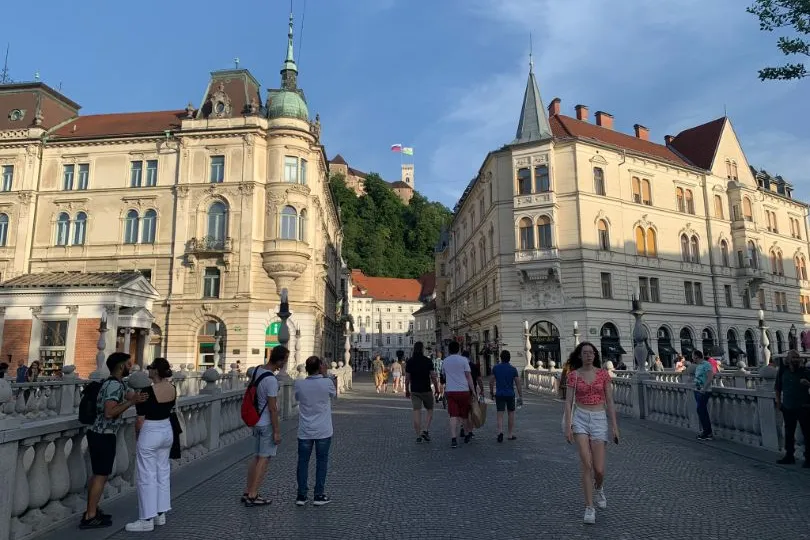 Uitzicht op kasteel in Ljubljana Slovenië