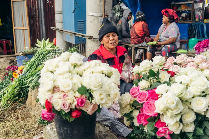 Sumatra bloemen markt
