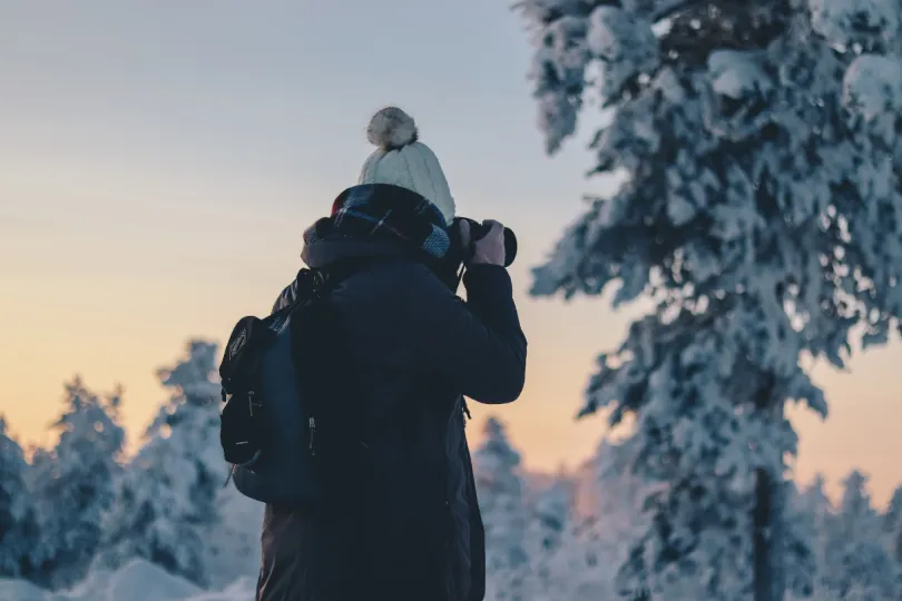 Finland fotograaf in sneeuw