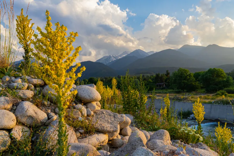 Uitzicht op de bergen in Bansko