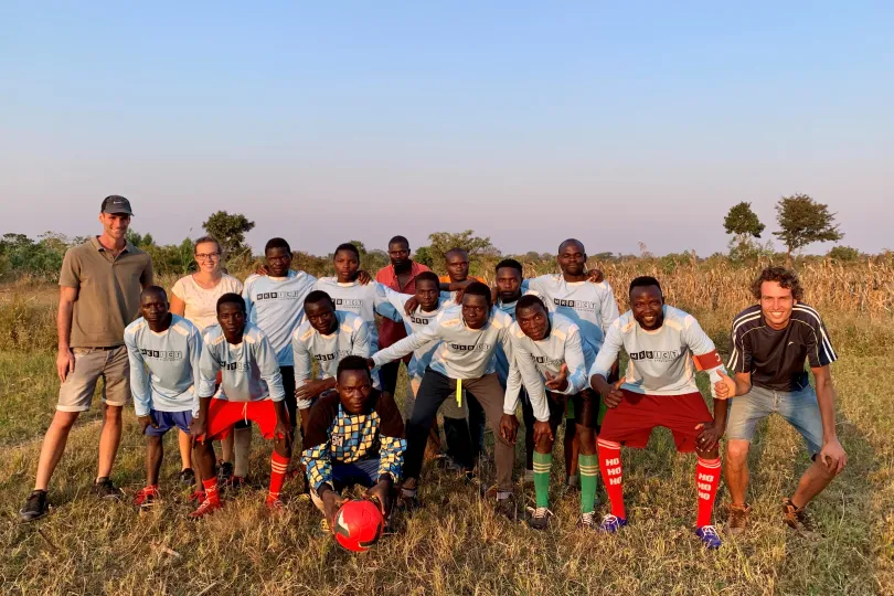 Lokaal voetbalteam in Malawi