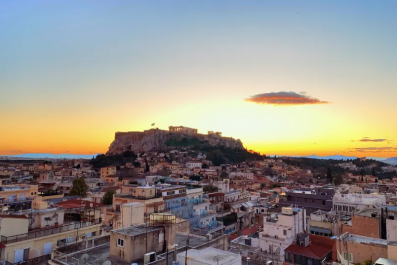 Griekenland - Athene zonsondergang