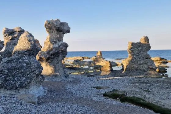 Kalkformaties op Gotland in Zweden.