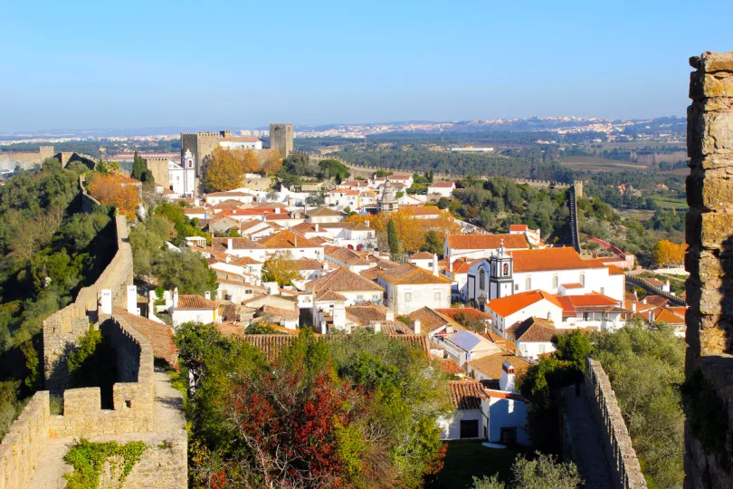 View over Obidos, Portugal.