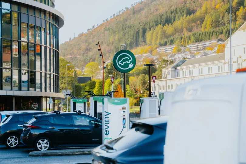 Laadstation voor elektrische auto's in Bergen Noorwegen