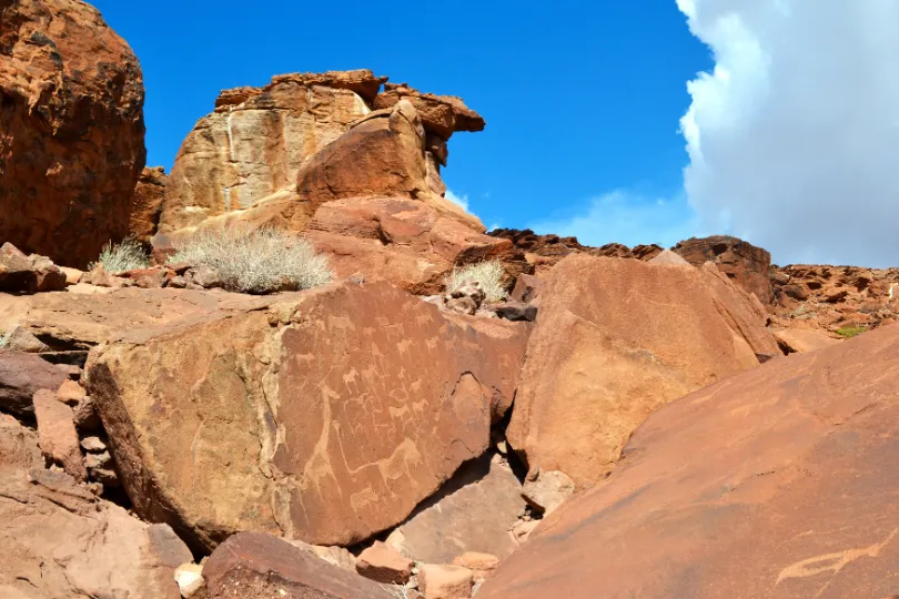 Twyfelfontein rotstekeningen Namibië.