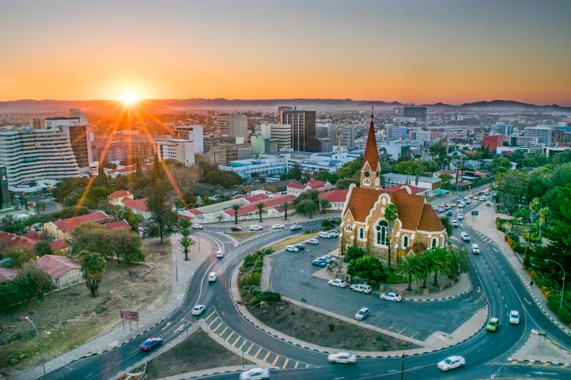 Zonsondergang Windhoek.