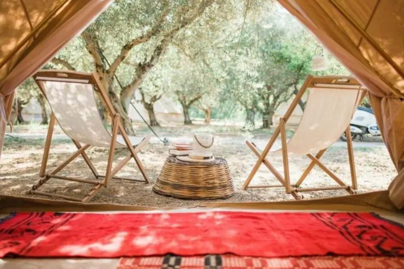 Hotels Griekenland - tent op een Eco glamping in Peloponnesos.