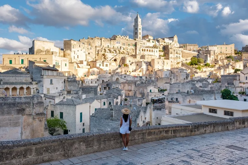 Uitzicht op gebouwen in Matera, Puglia.