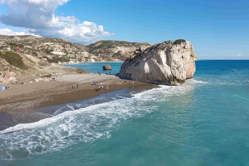 uitzicht op de kust van Cyprus.