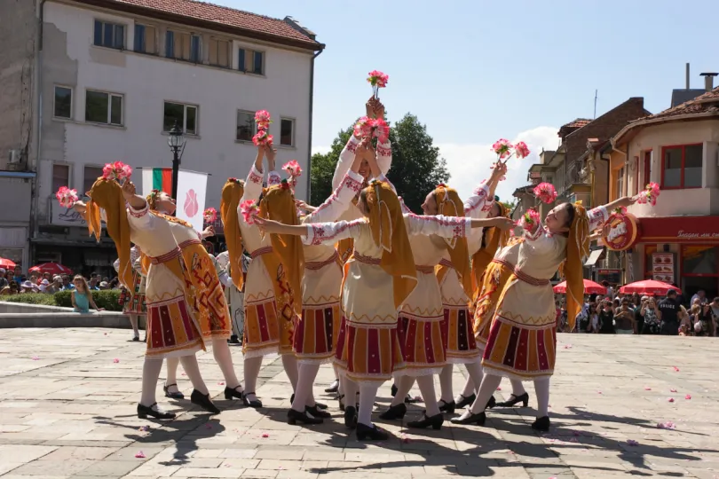 Rozenfestival dans - Bulgarije. 