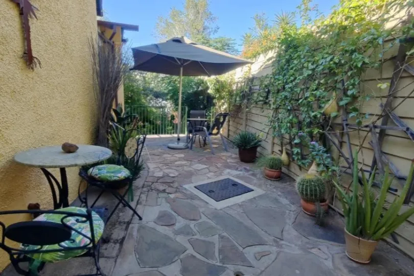 Tuin van een accommodatie in Namibië.