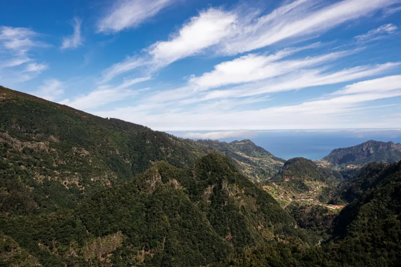 Uitzicht over het gebergte op Madeira. 