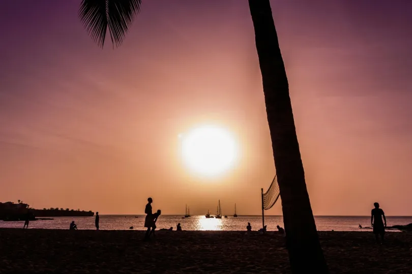 Sunset in Tarrafal. 