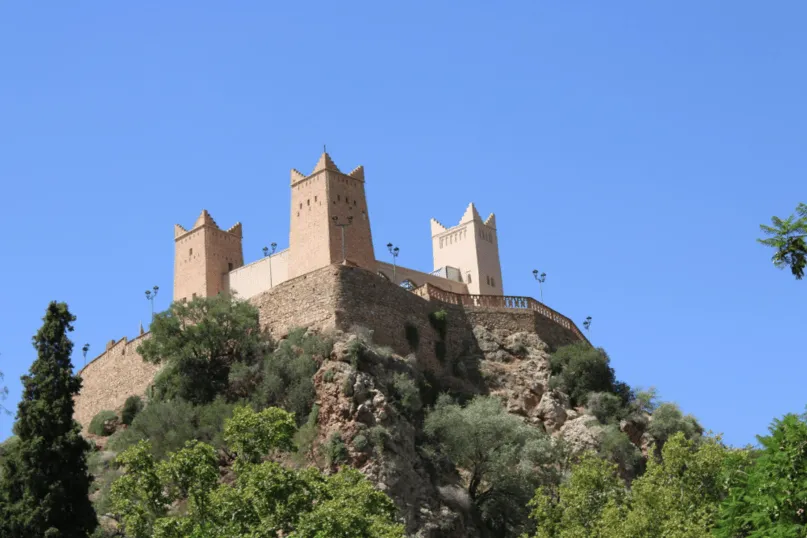 Uitzicht op een kasbah in Marokko