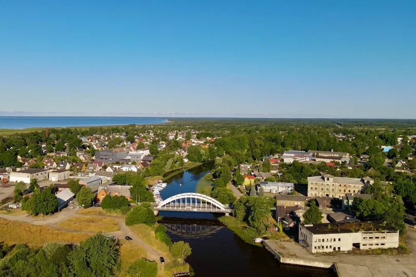 Drone foto van Pärnu in Estland.