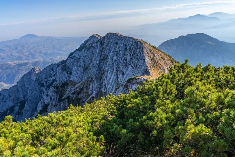 Uitzicht met bergen Roemenië.