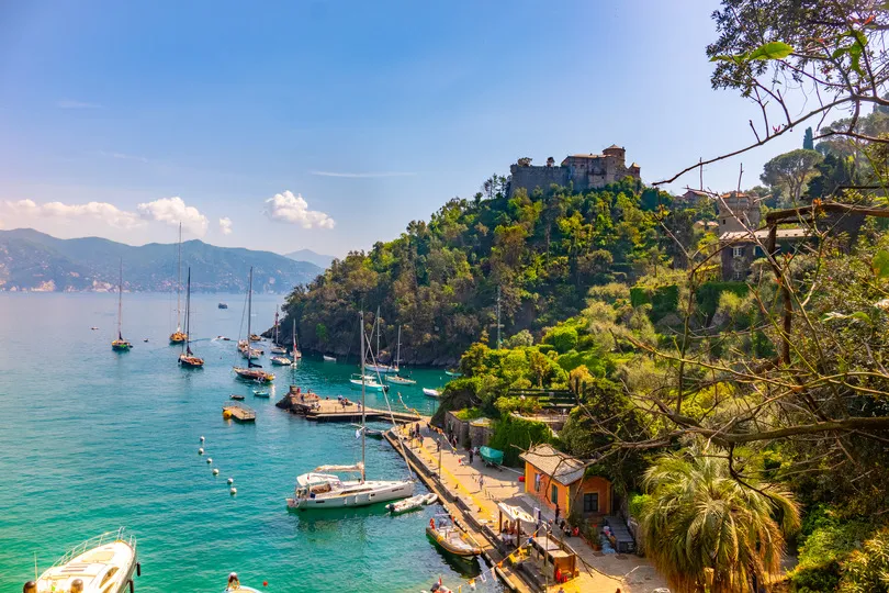 Ligurië vakantie - boten op het water bij Portofino.