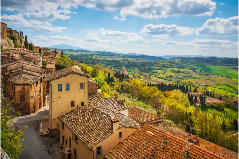 Italië, Toscane met uitzicht op het landschap