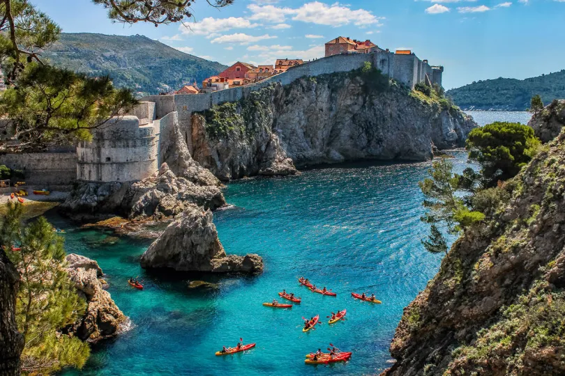 Uitzicht op Dubrovnik vanuit de baai