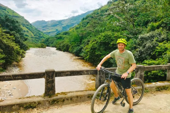 Fietser in Colombia.