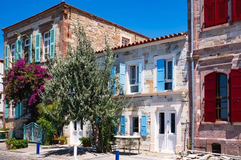 Kleurrijke huizen in Turkije.