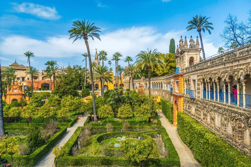 Tuin van Alcazar in Sevilla.