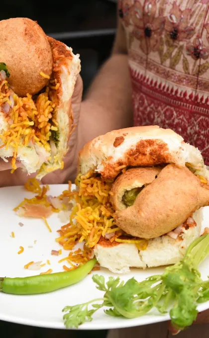 Vegetarisch eten in India Vada Pavpaav Maharashtra