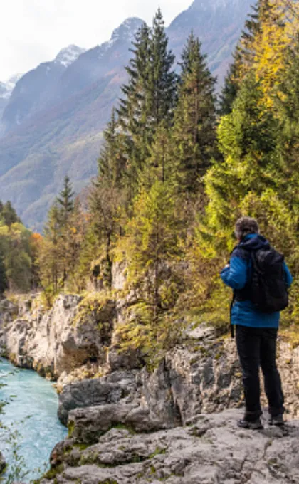 Slovenië wandelaar Soca vallei