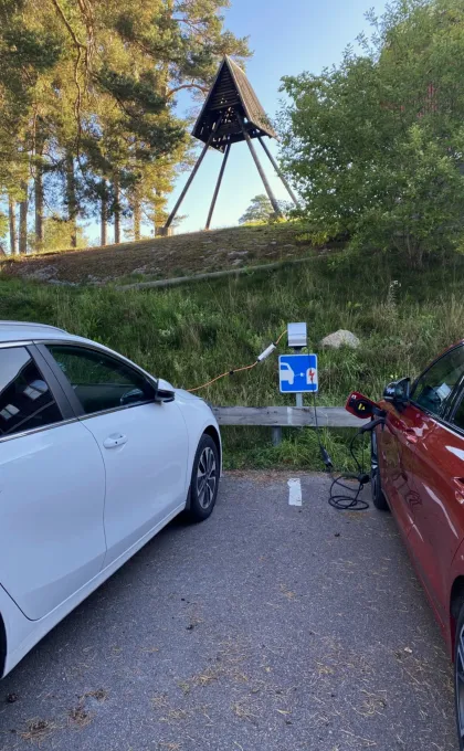 Elektrische auto's aan laadpaal, Zweden