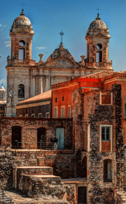 Gebouwen in Catania op Sicilië.