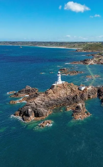 Vuurtoren op Jersey, Kanaaleilanden.
