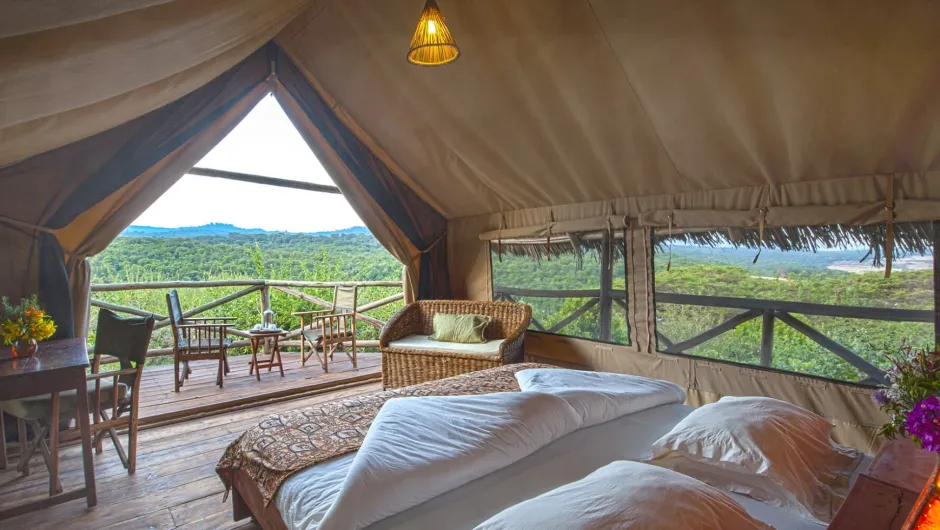 Tanzania lodge bedroom.