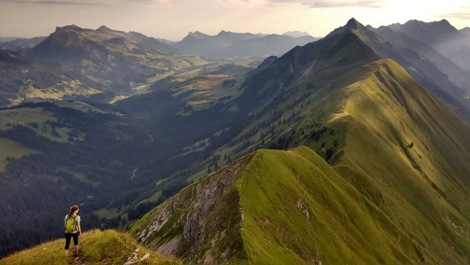 Vrouw bij Interlaken berg Zwitserland