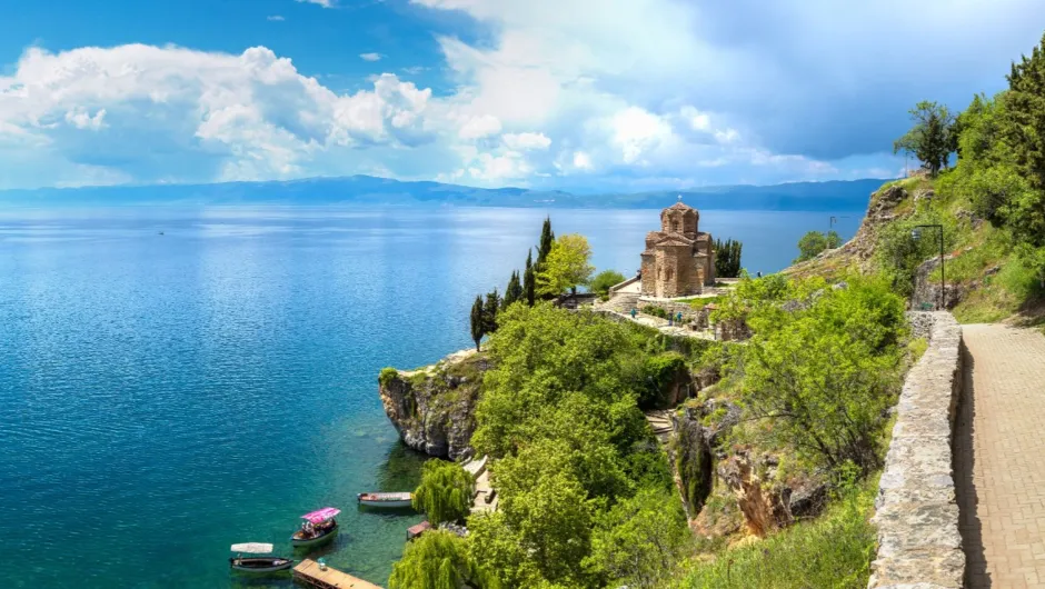 Ohrid meer in Albanië.