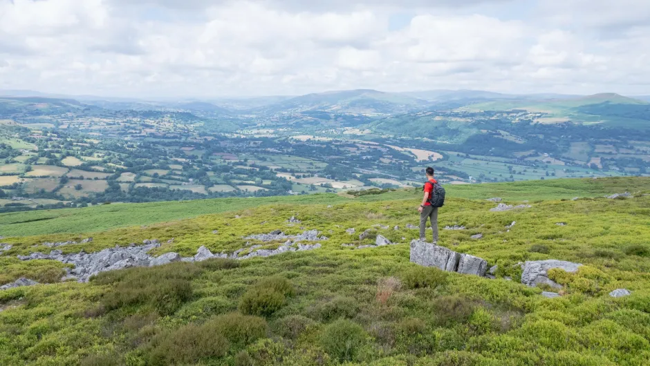 Heuvellandschap in Wales.