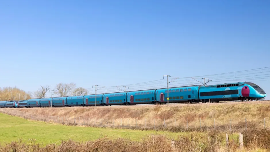 Frankrijk, trein reis door Frankrijk naar Normandië.