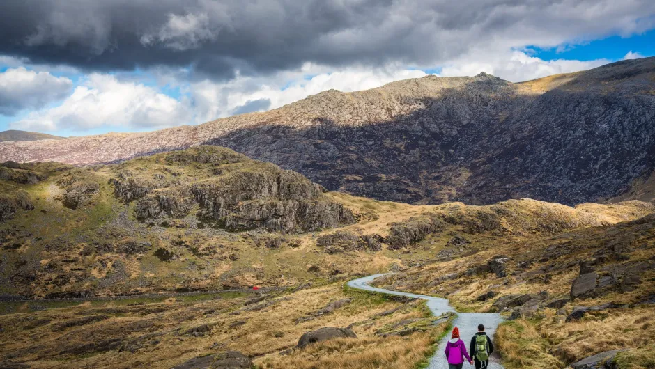 Pyg track near Pen-y Pass in Sno - Wales.