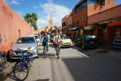 Fietsen door Marrakesh, Marokko